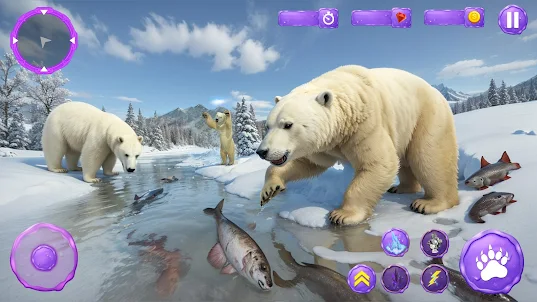 Arctic Polar Bear Family Sim