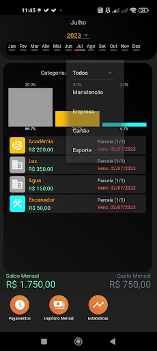 Orçamento: Gestor de Gastos Screen 2