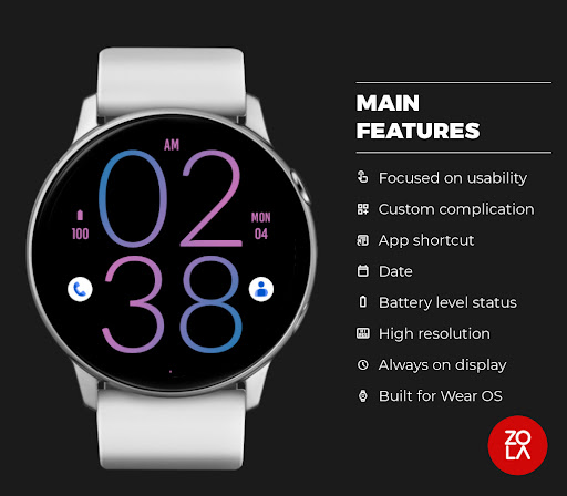 Blue Pink Light Watch Face screenshot 1