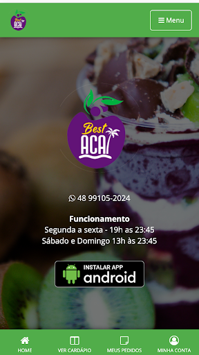 Android application Best Açaí screenshort