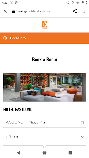 Android application Hotel Eastlund screenshort