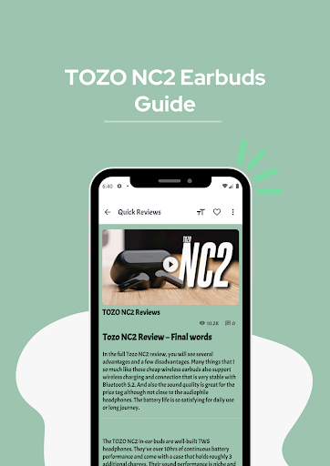 TOZO NC2 Earbuds Guide Screen 3