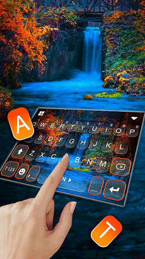 Autumn Waterfall Keyboard Back Screen 2