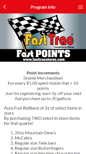 Fast Trac Points Screen 3