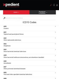 xpedient ICD10 code search