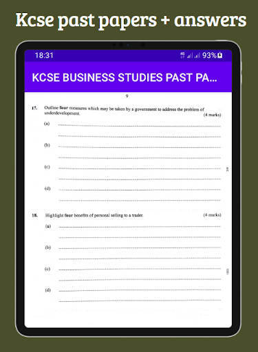 Business studies Kcse papers Screen 3