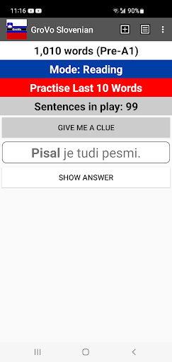 Android application GroVo Slovenian screenshort