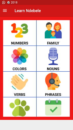 Android application Learn Ndebele screenshort