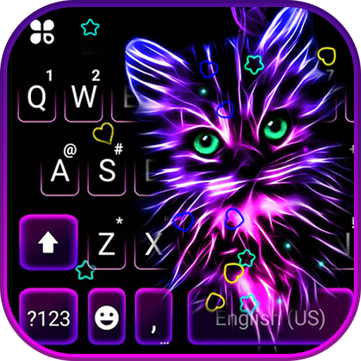 Purple Neon Cat Keyboard Theme 6.0.1201_8 Icon