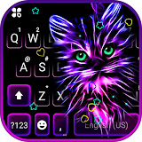 Purple Neon Cat Keyboard Theme icon
