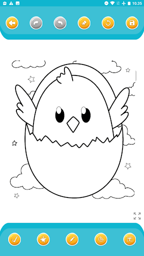 Coloring Cartoon Chicks Screen 2