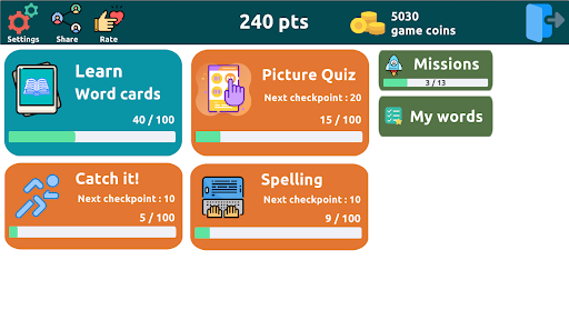 Android application Learn Animals English Words screenshort