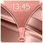 Cover Image of Download Shiny Rose Gold Zipper Lock Sc  APK