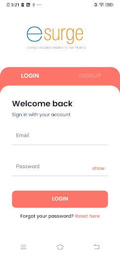 Android application Esurge screenshort