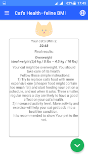 Cat’s Health – feline BMI Screenshot