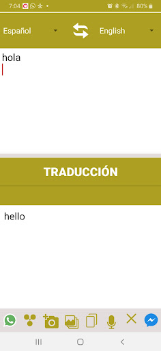 Android application Traductor de idiomas screenshort