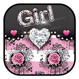 Rose Pink Diamonds Girl Theme icon
