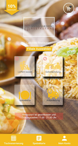 Android application Anna Lakshmi Restaurant screenshort
