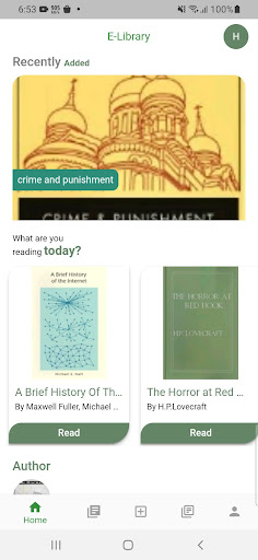 Android application E-Library screenshort