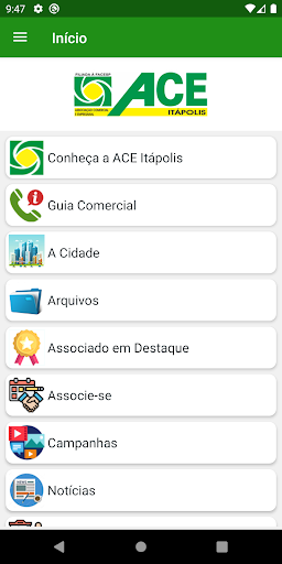 Android application ACE Itápolis screenshort