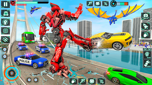 Dragon Robot Police Car Games Mod Boosters
