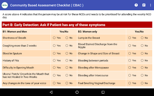 National NCD Training App Screen 3