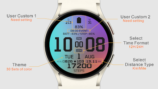 IWF I2 watchface Screen 2