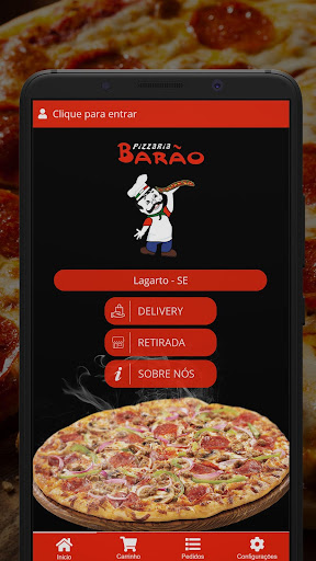 Android application Pizzaria Barão screenshort