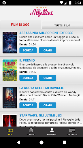 Android application Webtic Alfellini Cinema screenshort