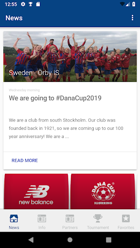 Android application Dana Cup screenshort