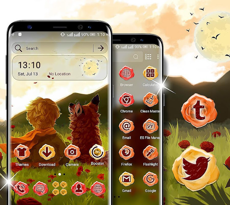 Fox and Child Art Theme - 2.9 - (Android)