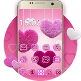 Fluffy diamond Hearts Theme: Pink Comics Launcher icon