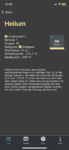 Periodensystem der Elemente Screen 3