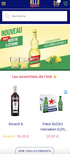 Android application Allo Apero - Livraison alcool screenshort