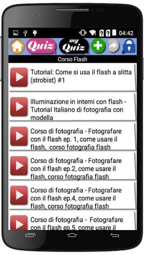 Android application Corso di Fotografia screenshort