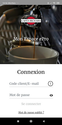 Android application ePro Cafés Richard screenshort