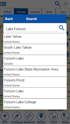 Folsom Lake CA Offline Charts Screen 2