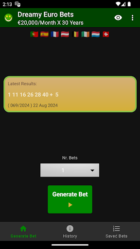 Android application Dreamy Euro Bets screenshort