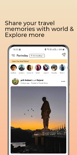 Android application Parindey - Find Travel Partner screenshort