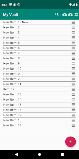 Android application Information Vault screenshort