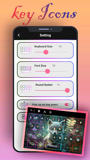Little wolves Neon Keyboard Screen 3