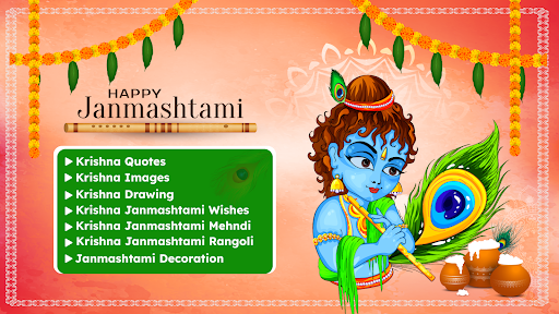 Android application Krishna Janmashtami Wishes screenshort