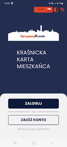 Android application Kraśnicka Karta Mieszkańca screenshort