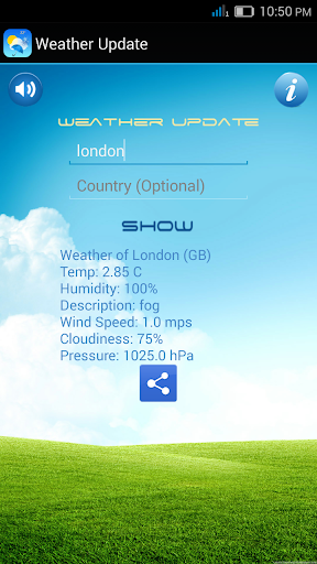 Weather Update Screen 2