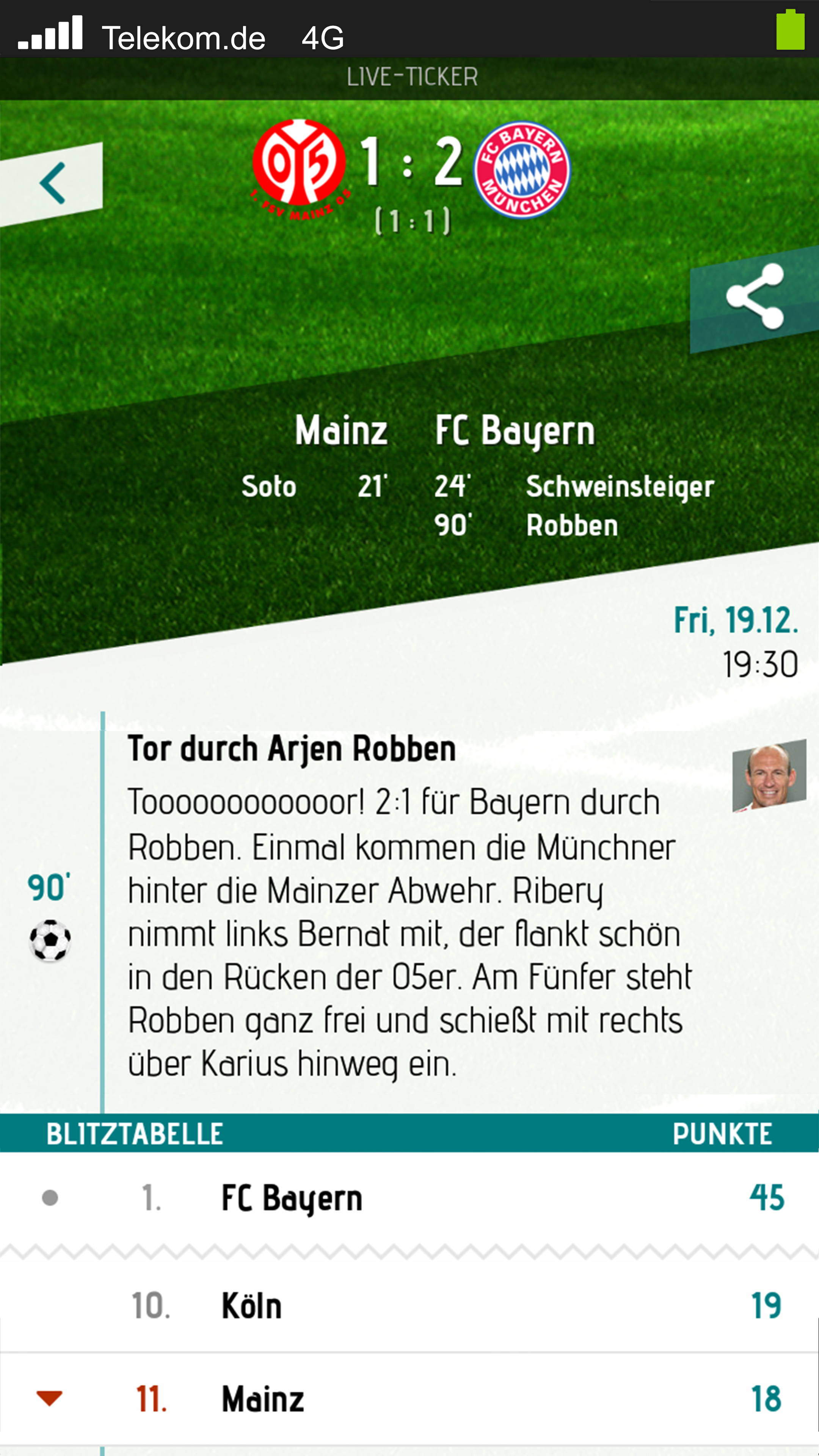 Android application Herzrasen Fußball Live Ticker screenshort