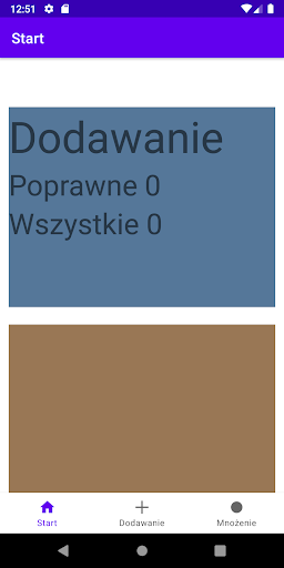 Android application Matma - Ćwiczenia screenshort