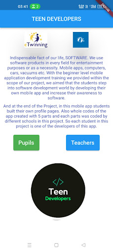 Android application Teen Developers screenshort