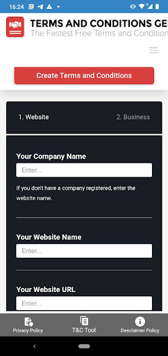 Policy Generator Tool Screen 2