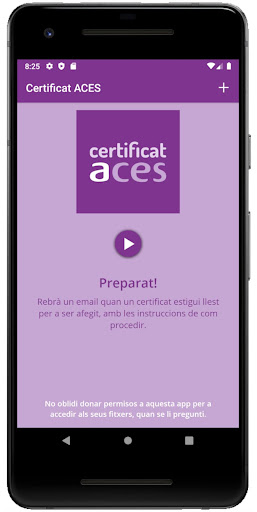 Android application Certificats ACES screenshort
