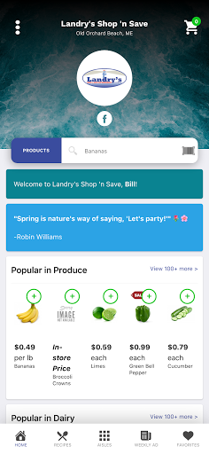 Android application Landry's Shop N Save screenshort